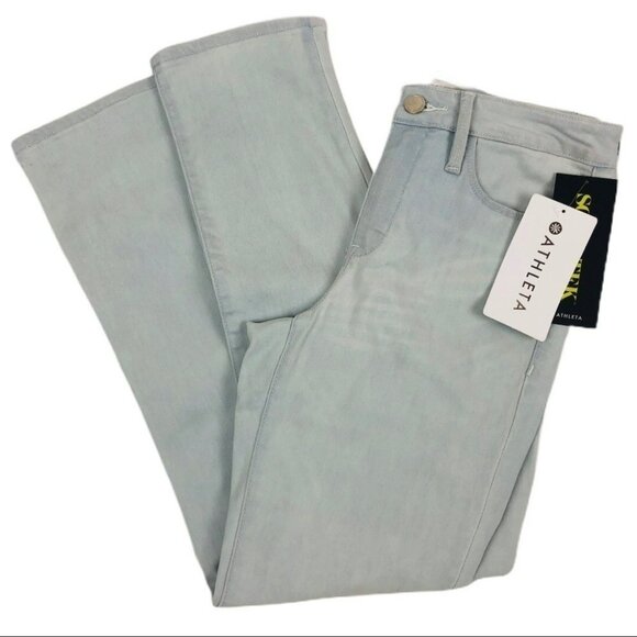 NWT Athleta Sculptek Skinny Crop Jeans Stretch Glacier Light Wash Size 6 - Picture 2 of 12